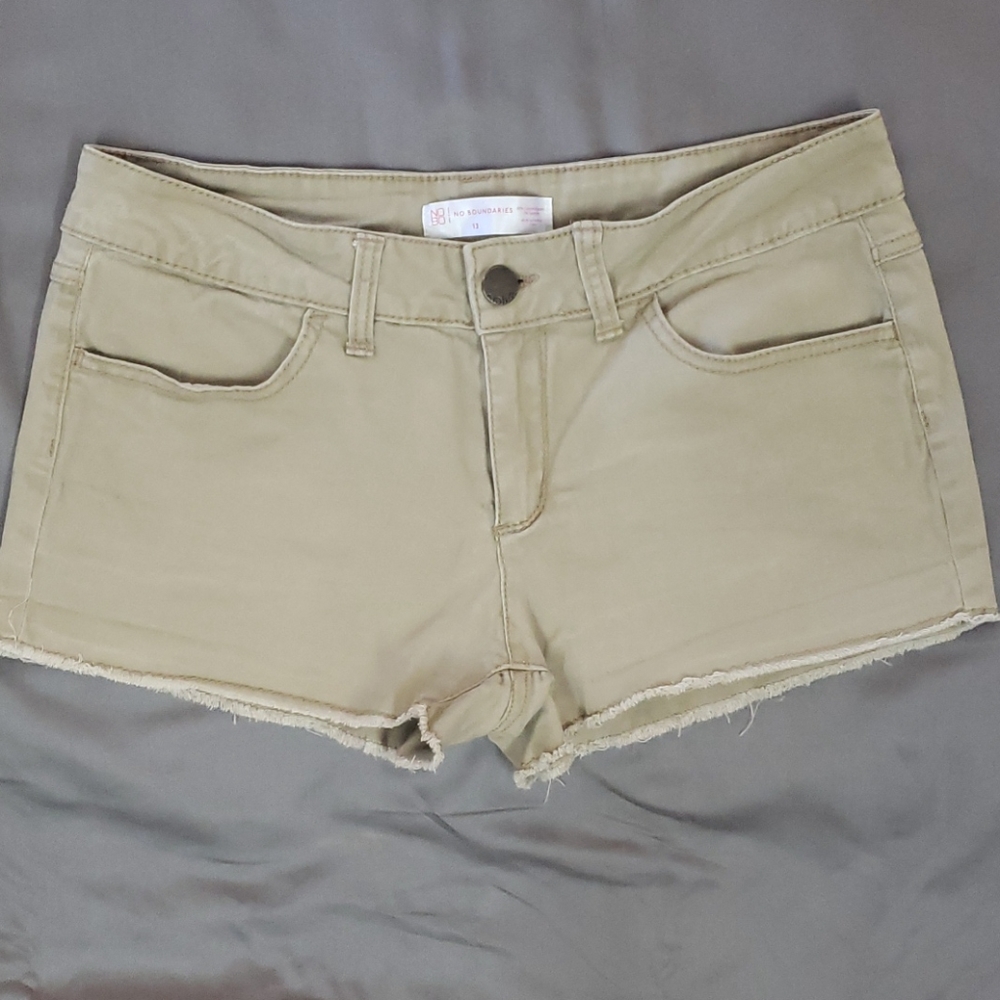 Juniors shorts, tan, size 13